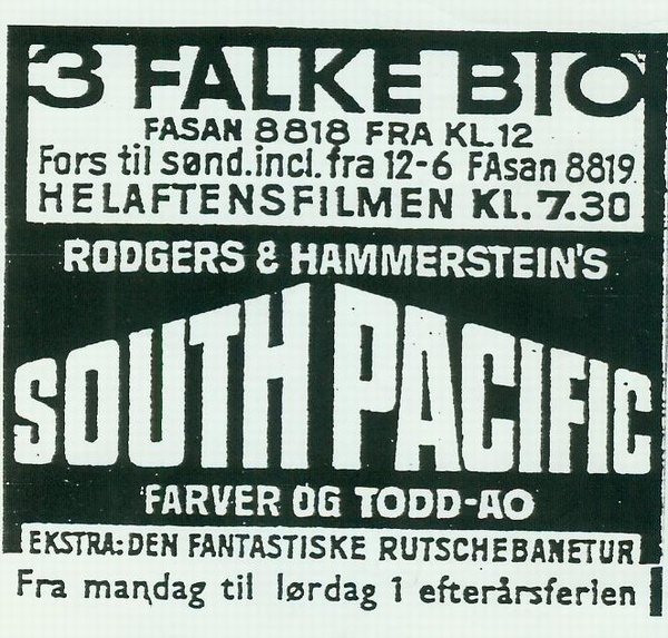 Annonce fra 3 Falke Bio 20/10 1962